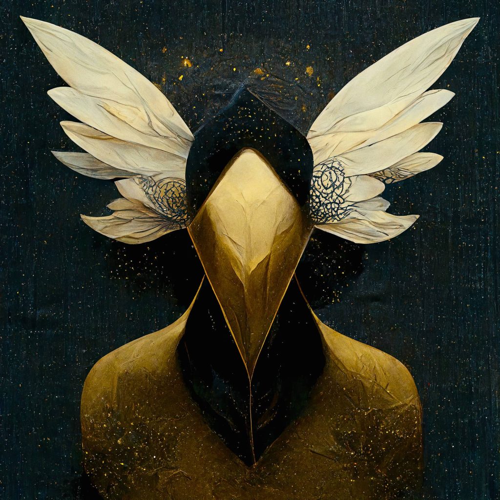 'Abstract Angel XIV' is a profound exploration of the Transcendent Divine Intersection, where the realms of divine order and mysticism merge on a 50x50 cm canvas, offering viewers a glimpse into the sublime.